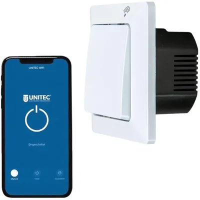 Immagine prodotto di Set di interruttori intelligenti WLAN Unitec, modulo Wi-Fi per interruttore luci, compatibile con Alexa, Google e Tuya