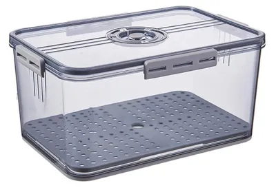 Kühlschrank-Organizer, stapelbar, 32,5x22,5x15,3 cm, grau