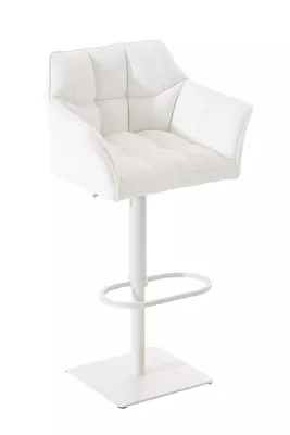 Produktbild von In And OutdoorMatch Barhocker Jamey - Weiß - Mit Rücken- und Armlehne - Ergonomisch - 1er Set - In der Höhe verstellbar - Deluxe