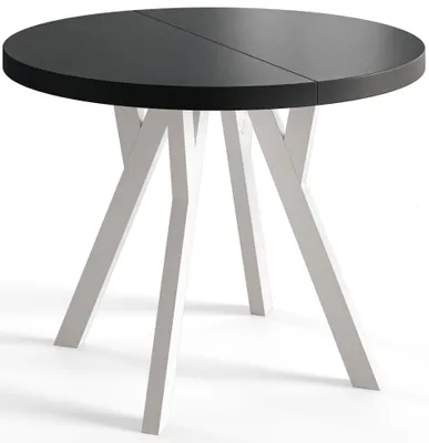 Immagine prodotto di Alpi Moebel, Tavolo da Pranzo Evo, Tavolo per Mangiare Allungabile, Diametro da 110 - 210 cm, Nero
