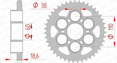 Produktbild von AFAM Kettenrad Stahl Standard - 525