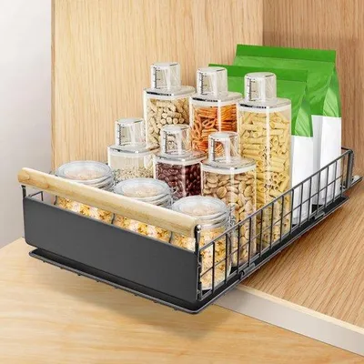 Produktbild von Unyqoos® Ausziehschublade aus Kohlenstoffstahl für praktische Küchenorganisation