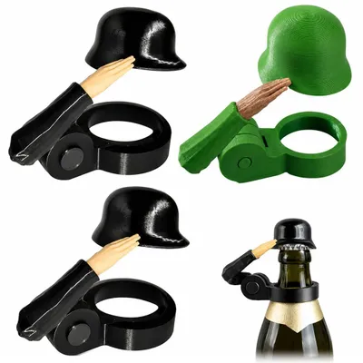 3er-Set Bierflaschenhelm mit Soldatensalut, staubdicht, für Partys