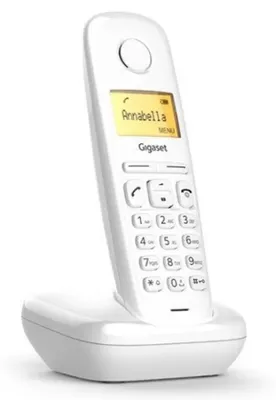 Produktbild von Gigaset A170, DECT-Telefon, Kabelloses Mobilteil, Freisprecheinrichtung, 50 Eintragungen, Anrufer-Identifikation, Weiß