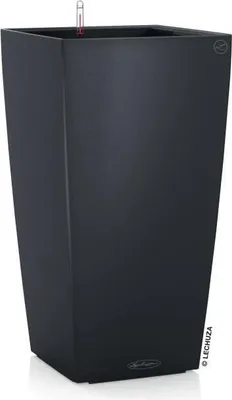 Produktbild von LECHUZA Cubico Color Pflanzgefäß Komplettset, 40, 39,5 x 39,5 x 75,5 cm, 31 L, Schiefergrau