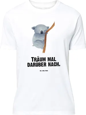 Produktbild von Mr. & Mrs. Panda Größe L T-Shirt Koalabär - Weiß - Geschenk, Schlafzimmer, mit Spruch, Shirt, Traum, Lustige Sprüche, schlafen, Traumland, Tshirt, Bär