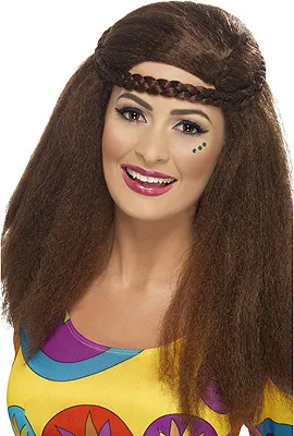 Produktbild von 60er Jahre Hippie Perücke mit Stirnband