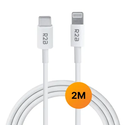 Productafbeelding van R2B USB-C naar Lightning Kabel – 2 Meter – Snellaadkabel – Geschikt voor iPhone en iPad – Oplaadkabel