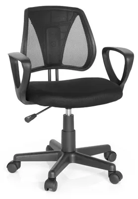 Produktbild von hjh OFFICE Kinderdrehstuhl KIDDY CD Schreibtischstuhl für Kinder höhenverstellbar mit Armlehnen Stoff / Netzstoff