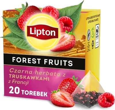 Immagine prodotto di Tè nero Lipton Frutti di bosco, confezione da 20 pezzi