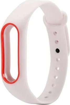 Immagine prodotto di CHPN - Bracciale in silicone - Compatibile con Xiaomi Mi 2 - Bianco/Rosso - Cinturino in silicone per orologio