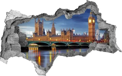 Produktbild von Selbstklebender Loch-3D-Aufkleber 95x73 cm Thames London