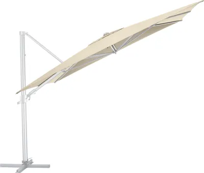 Produktbild von KETTLER  Easy Flex Ampelschirm 300x300 cm, UPF50+, inkl. Abdeckhaube+ Schirmständer, silber/ natur, Aluminium/Polyester mit PolyurethanBeschichtung