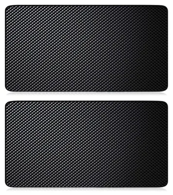Image de 2 tapis antidérapants pour le tableau de bord, 27 x 15 cm, avec pastilles de fixation en silicone. Idéaux pour la décoration de voiture, pour les lunettes et les téléphones portables.