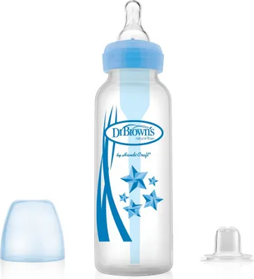 Produktbild von Dr. Brown’s Options+ Einsteigerpaket Flasche / Schnabel Schmal Blau 270 ml