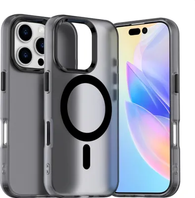 Imagen del producto de Funda MagSafe para Apple iPhone 16 - Cubierta trasera Phonesta HardFrost, semitransparente - mate
