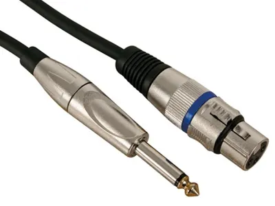 Produktbild von HQ-Power XLR-Klinken-Kabel, 1 x XLR weiblich, 1 x Klinke 6,35 mm männlich, mono, 10 m, perfekt für