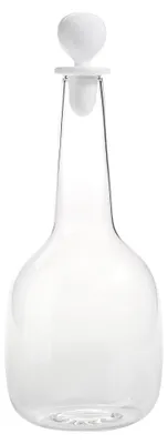 Obrázek produktu pro Láhev Zafferano Bilia z bílého borosilikátového skla, ručně vyrobená, elegantní minimalistický design pro stylové podávání vody a nápojů, 1,2 l.