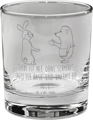 Produktbild von Mr. & Mrs. Panda Glas Hase Igel - Transparent - Geschenk, Cocktailglas, Longdrinkglas, Herzschmerz, und, Trösten, Tumbler, Gute Laune, Gin, Liebe Spruch