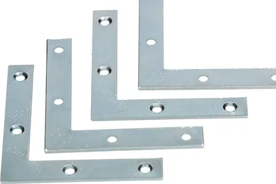 Productafbeelding van KOTARBAU® Set van 50 hoekhoeken 60 x 60 x 10 x 1,5 mm hoekverbinder hoekbeugel platte hoek L-vorm meubelhoek voor het versterken van ramen, deuren, houtconstructies