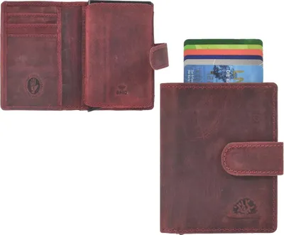 Produktbild von Greenburry Kartenbörse Leder Kreditkartenetui Vintage Minibörse Herren RFID rusty red