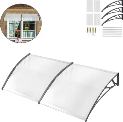 Produktbild von LZQ 200 x 100 cm Baldachýn na dveře Baldachýn na stůl Baldachýn na stůl Polykarbonátový baldachýn na přední dveře Baldachýn na stůl Baldachýn na stůl šedý