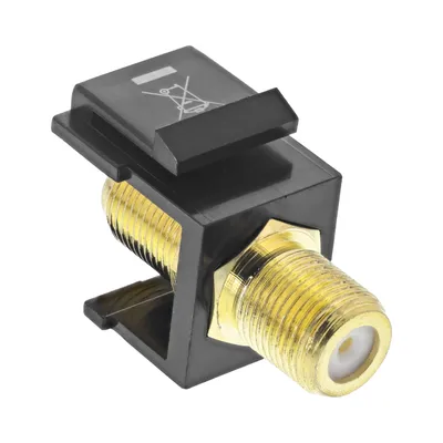 Produktbild von InLine Keystone Einbauadapter, für Sat-Kabel, 2x F-Buchsen, schwarz, Flach, Schwarz, F-Stecker, F-Stecker, Weiblich, Weiblich