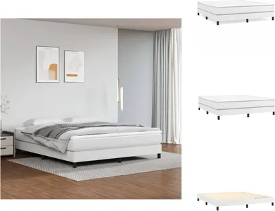 Produktbild von vidaXL Boxspringbett Weiß 160x200 cm Kunstleder -  Betten & Bettgestelle