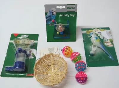 Produktbild von 5er Set Vogel Spielzeug Sittich Kanarienvögel Glocke Nest Wasserspender Nr  803