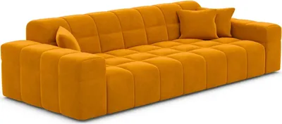 Produktbild von Samtstoff 3-Sitzer Couch Nivara Senf