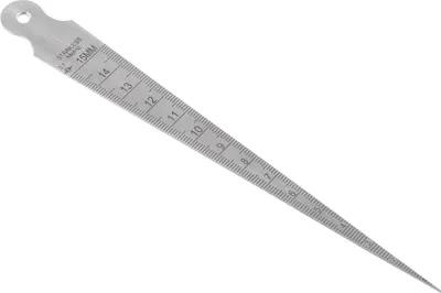 Zdjęcie produktu dla 1-15mm Nierdzewna skala szczelinomierza stożkowego Otwór pomiarowy metryczny/imperialny