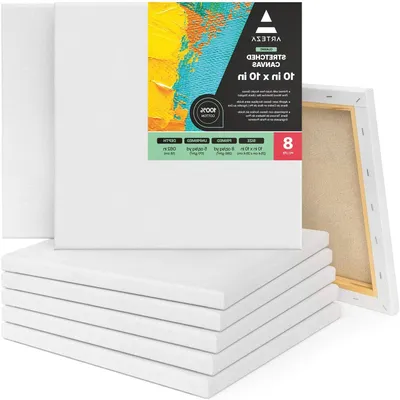 Productafbeelding van Vierkante Doeken - Schilderpanelen - Schilderprojecten - 100% Katoen - 10x10 inch - Wit