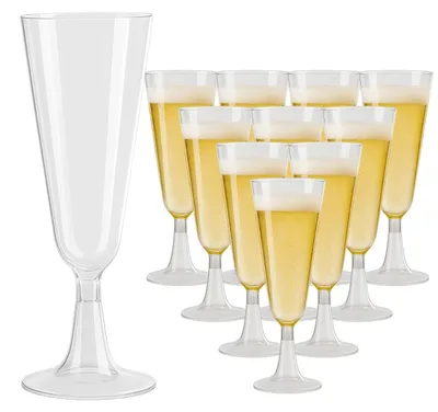 30 Plastik-Champagnergläser, 150 ml, transparent, wiederverwendbar