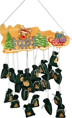 Productafbeelding van Petra's knutsel-News knutselset voor adventskalender - Gegraveerde adventskalendercijfers - Hout - Houtkleuren