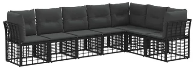Produktbild von vidaXL Outdoor-Sofagarnitur Schwarz Polyester