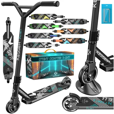 Produktbild von KESSER® Scooter Funscooter Stuntscooter X-Limit - 360° Lenkung mit ABEC 9 Kugellagern 100 mm PolyurethanRäder Robuster Kickscooter Tretroller Cityroller Trick Roller für Kinder Erwachsene
