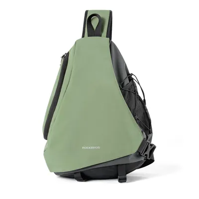 Productafbeelding van ROCKBROS Sling Bag met magnetische sluiting, schoudertas, sling rugzak, 11,5 liter, groen, geschikt voor outdoor gebruik