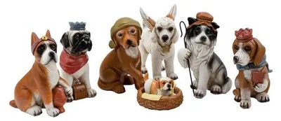 Krippenfiguren-Set, 15 cm, Kunstharz, 7-teilig