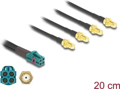 Produktbild von DELOCK Kabel mini FAKRA Z Buchse quad zu 4 x SMA Buchse TypA