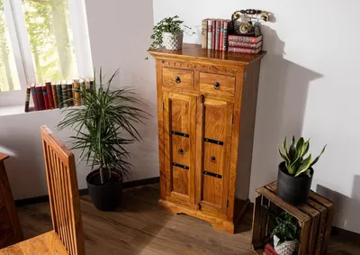 Produktbild von MASSIVMOEBEL24 Schrank Akazie 72x38x132 honig  lackiert OXFORD #0525