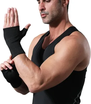 Produktbild von INF Elastische Kompressionshandschuhe - Handgelenkschutz für Sport, 2 Stück