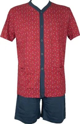 Immagine prodotto di Pigiama uomo RAGNO scollo v aperto davanti con tasche manica corta pantalone corto articolo U803NG, Taglia 54, Cotone 100%