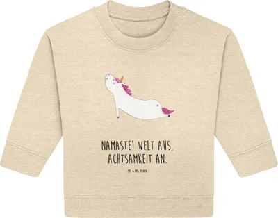 Produktbild von Mr. & Mrs. Panda Organic Baby Pullover Einhorn Yoga 24. - 36. Monat - Natural Raw - Geschenk, Lustig, Sport, Bullover, Einhörner, Unicorn, Entspannung