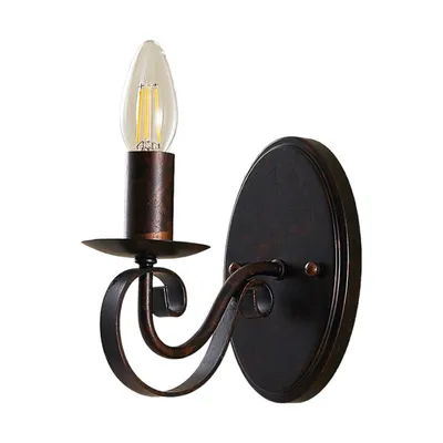 Produktbild von Lucande Wandlampe Caleb, 18 cm, rostfarben, Metall, E14