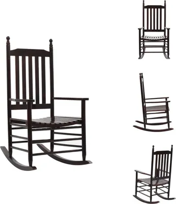 Produktbild von vidaXL Schaukelstuhl mit gebogener Sitzfläche Braun Pappelholz - Gartenstühle