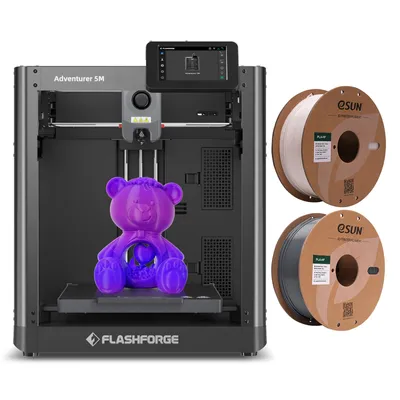 Produktbild von Flashforge Adventurer 5M 3D-Drucker, 600 mm/s Druckgeschwindigkeit, 220 x 220 x 220 mm Druckvolumen + 1KG Weiss High Speed PLA-Filament+ 1KG Grau High Speed PLA-Filament