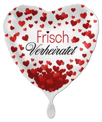 Produktbild von 18"/Ø43cm Herz Folienballon  "Frisch Verheiratet"