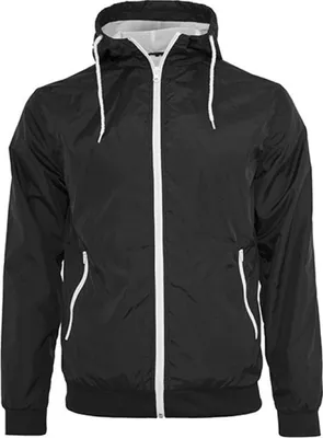 Produktbild von Build Your Brand BY016 | Windrunner Jacket - Farbe: Black/White - Größe: M