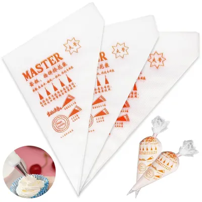 Image de Poches à douille jetables, 100 pièces, 35 cm, transparentes, en plastique, pour gâteaux et pâtisseries