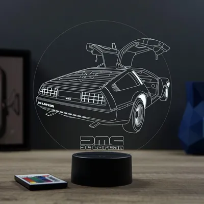 Image de Lampe 3D De Lorean DMC12 – LED – Idée Cadeau – Fabriquée en France